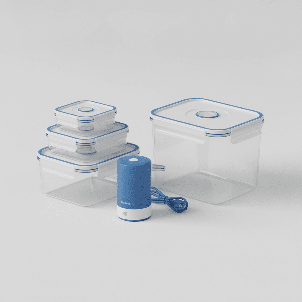 Set 3 Boîtes Conservation Sous Vide — Pompe Électrique